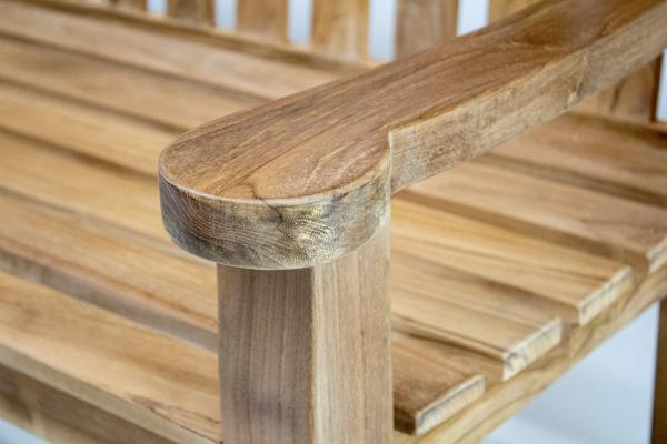 Preview: Gartenbank aus Teakholz "Sun" 187 x 67 cm Höhe 92 cm mit 7x7 cm Beinen statt € 1190,00 nur € 899,00